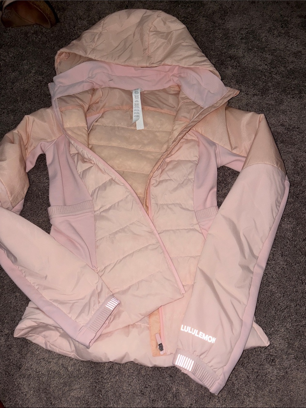lululemon athletica Blush Pink Hooded Puffer Jacket
